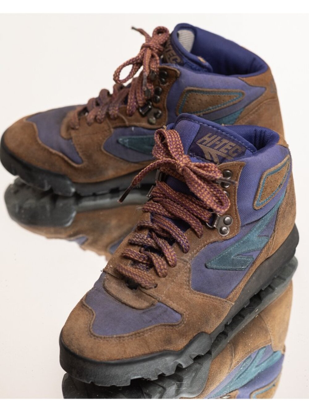 Vintage 90s Hi-Tec Lady Lite High Top Boots Leather Gorpcore 8.5 Streetwear